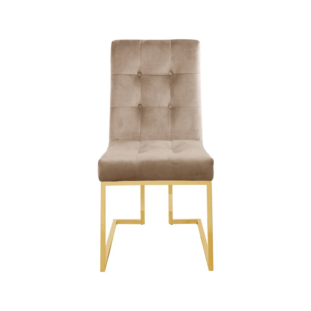 Pierre Beige Velvet Dining Chair, Set of 2