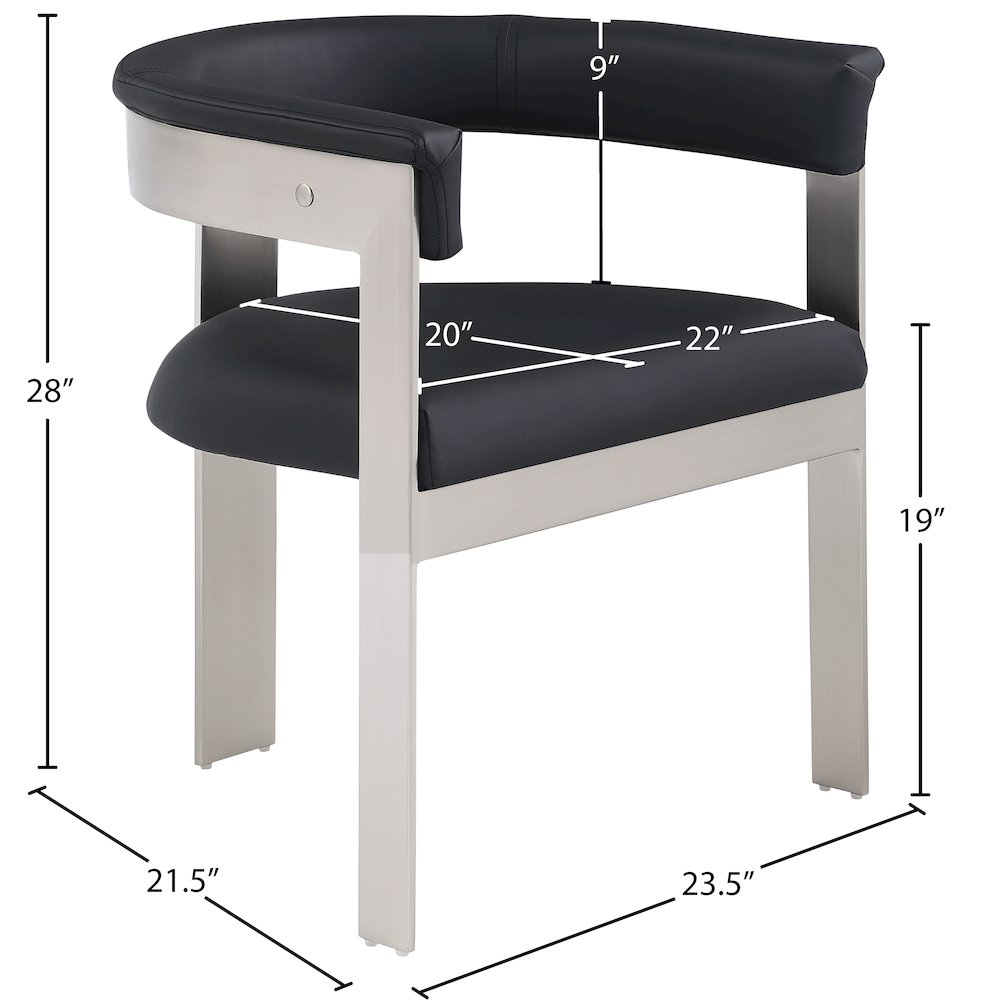 Romeo Black Vegan Leather Dining Chair, Set of 2