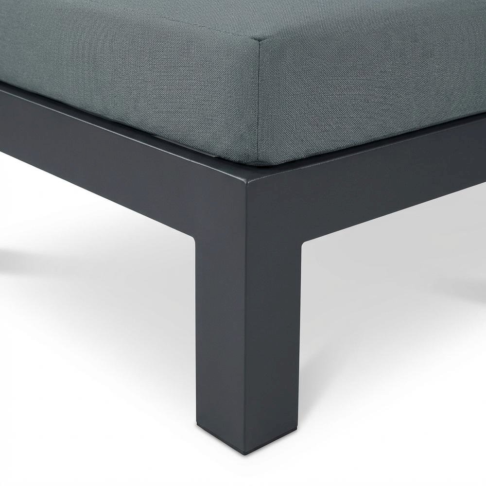 Gray Fabric Outdoor Patio Modular Sectional, Contemporary Style, Comfortable
