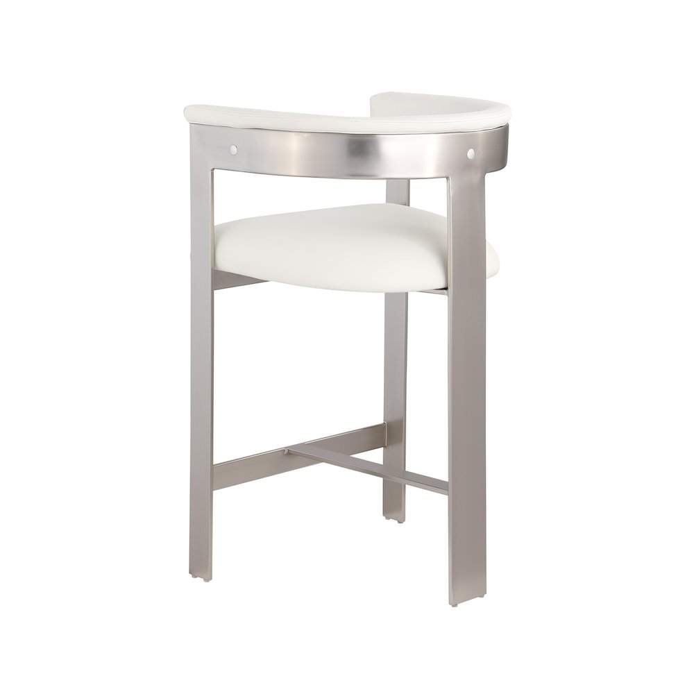 Romeo Cream Vegan Leather Counter Stool, Set of 2