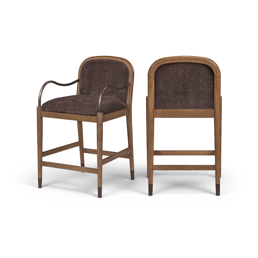 Cambria Brown Fabric Upholstered Counter Stool