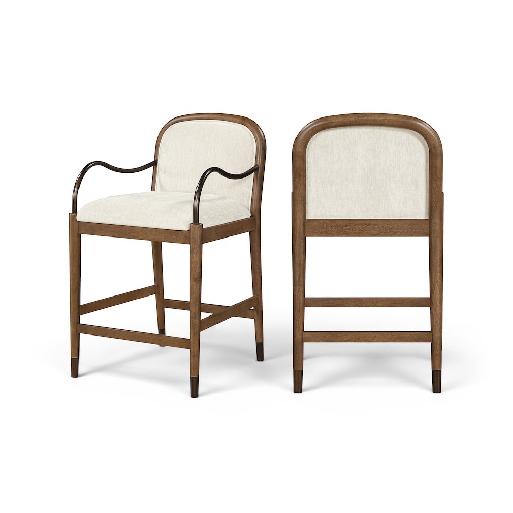 Cambria Cream Fabric Upholstered Counter Stool