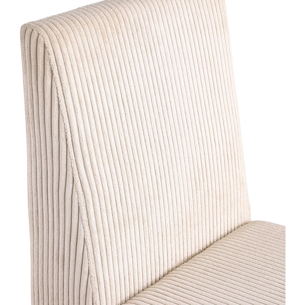 Benson Beige Microsuede Corduroy Fabric Dining Chair, Set of 2