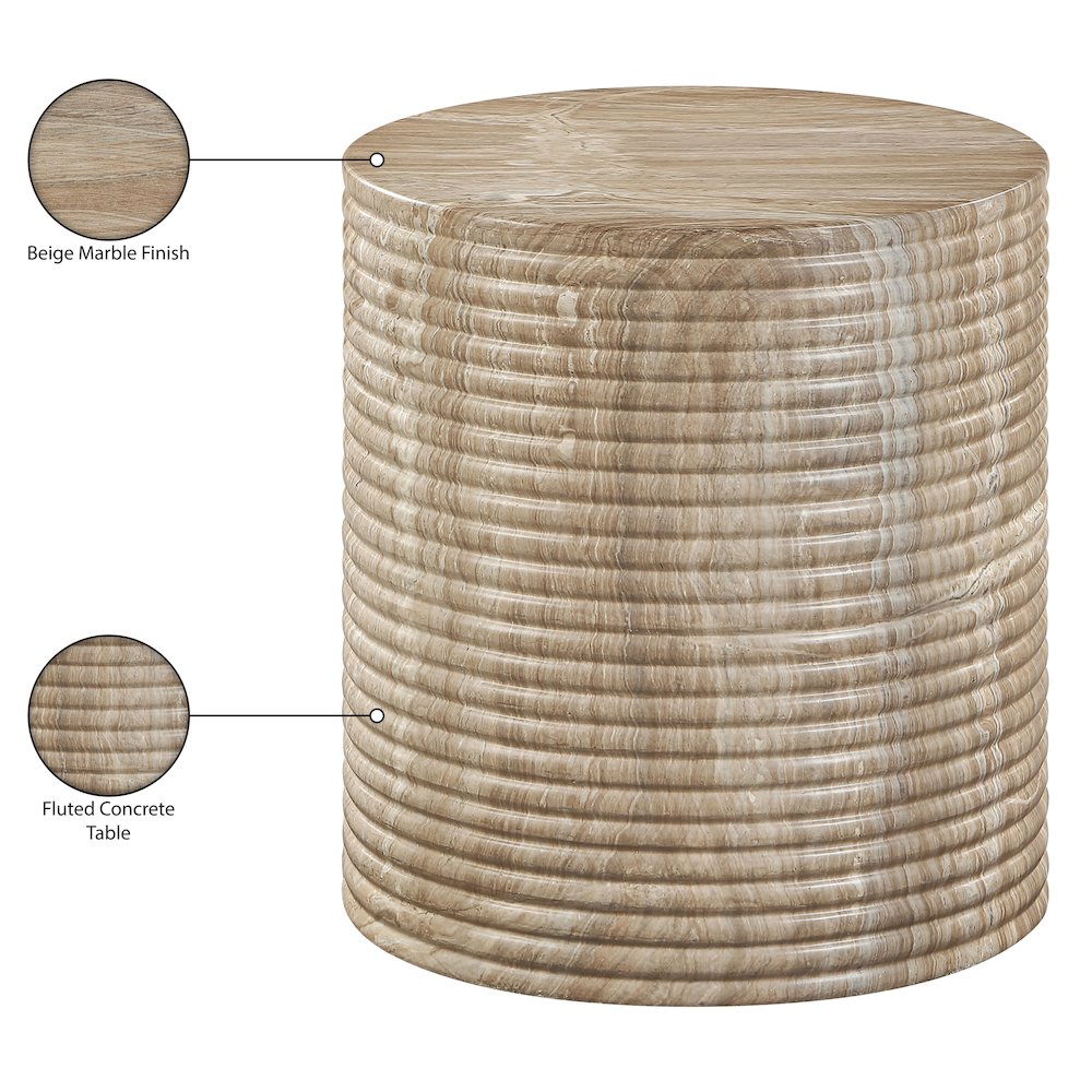 Rapallo Beige Concrete Indoor/Outdoor End Table