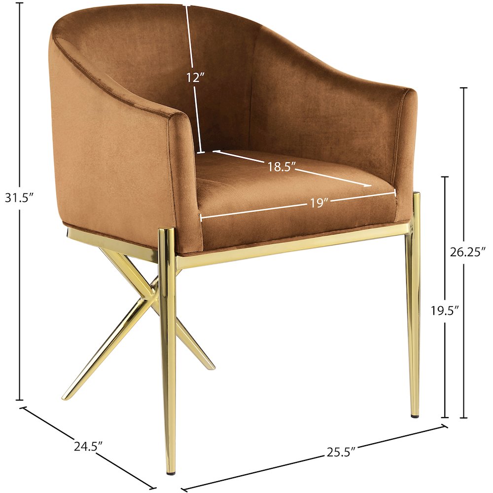 Xavier Saddle Velvet Dining Chair