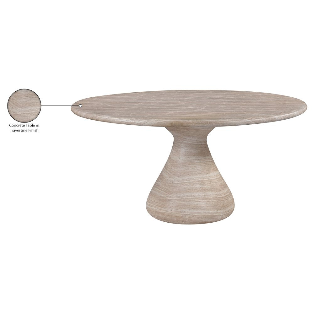 Sano 60" Travertine Concrete Indoor / Outdoor Dining Table