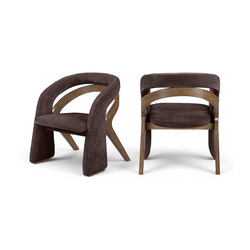 Riven Brown Fabric Upholstered Dining Chair
