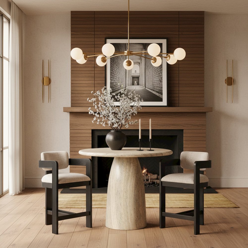 Cosenza Travertine Concrete Indoor/Outdoor Counter Height Table