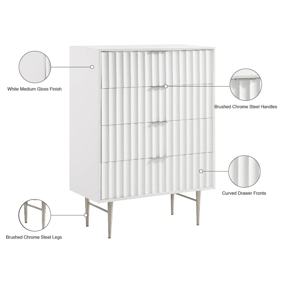 Modernist White Gloss Chest
