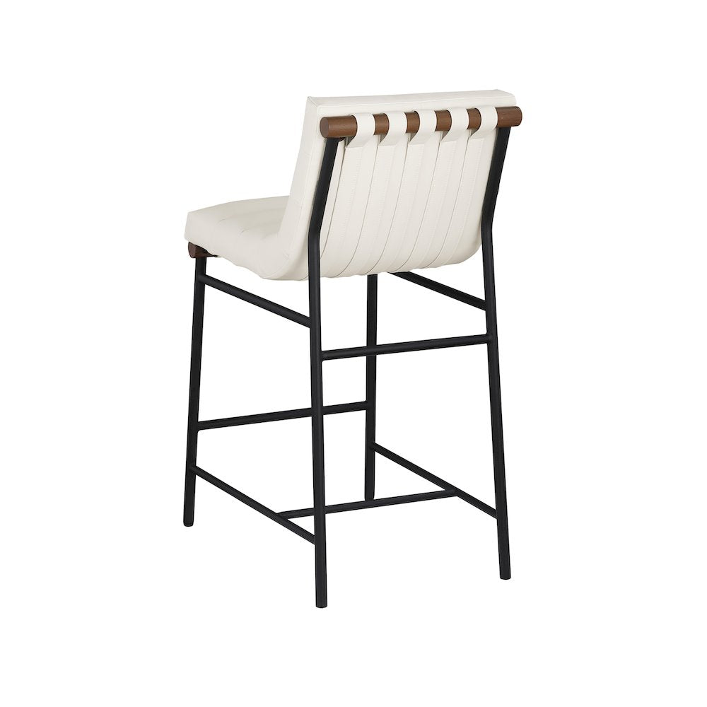 Burke Cream Vegan Leather Counter Stool