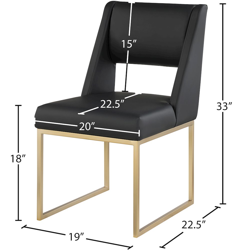 Jayce Black Vegan Leather Dining Chair, Set of 2