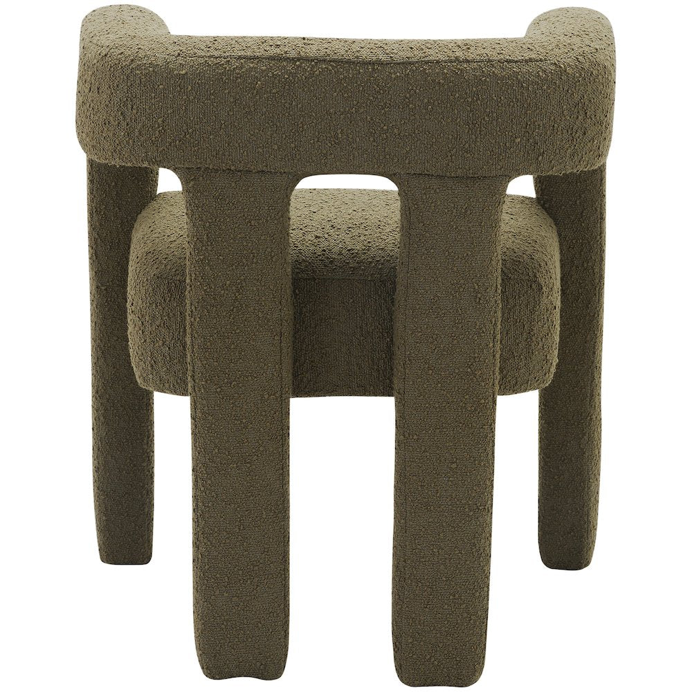 Athena Olive Green Boucle Fabric Accent/Dining Chair
