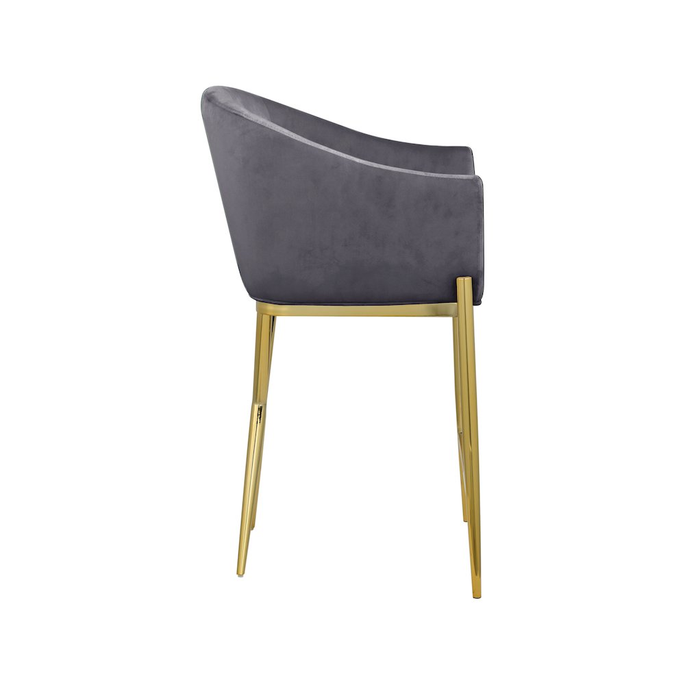 Xavier Grey Velvet Counter Stool