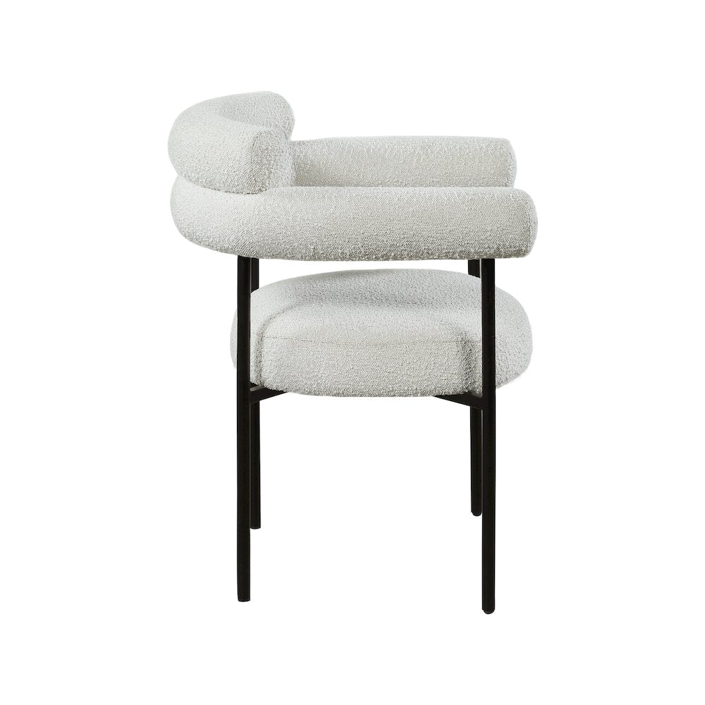 Blake Cream Boucle Fabric Dining Chair, Set of 2