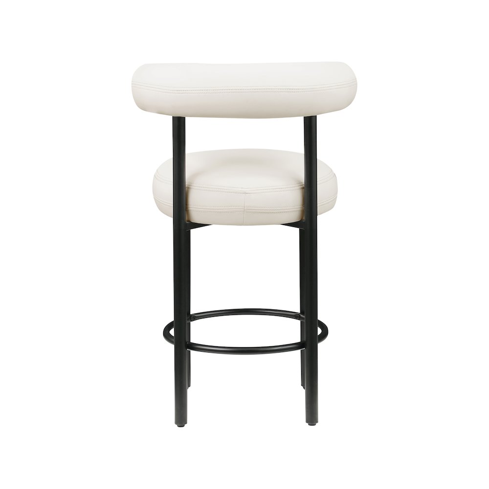 Bordeaux Cream Vegan Leather Counter Stool, Set of 2