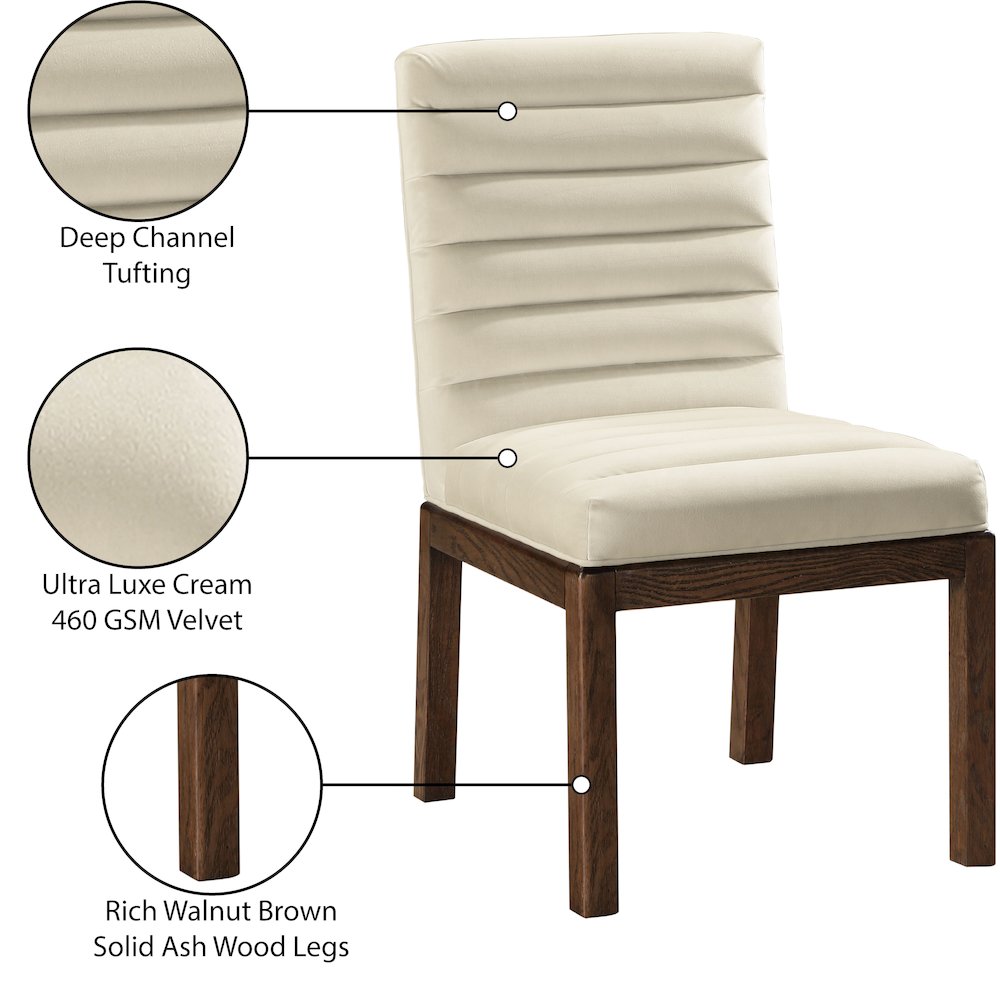 Evelyn Cream Velvet Dining Chair
