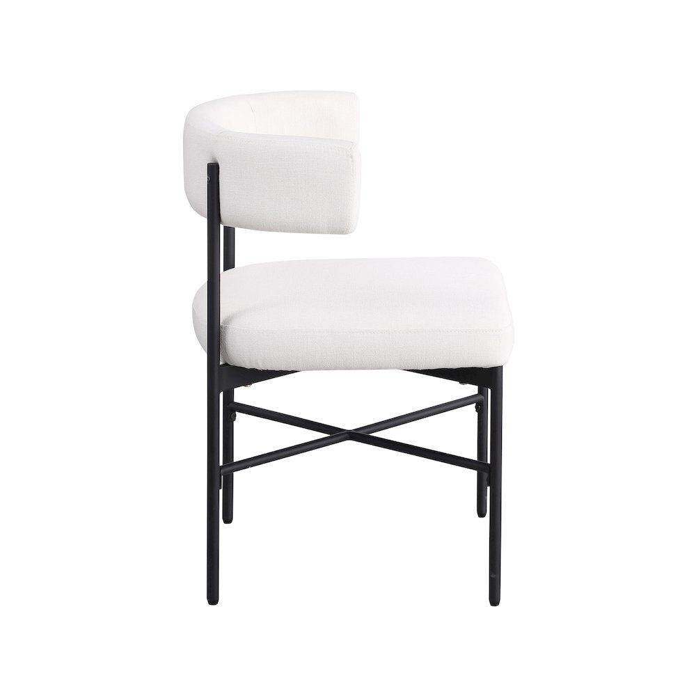 Rivage Cream Durable Linen Textured Fabric Dining Chair, Set of 2