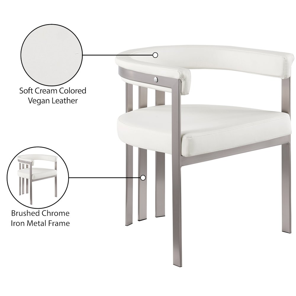 Marcello Cream Vegan Leather Dining Chair, Set of 2