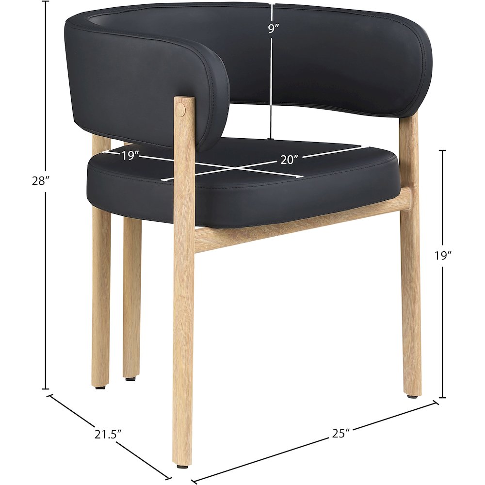 Gideon Black Vegan Leather Dining Chair, Set of 2