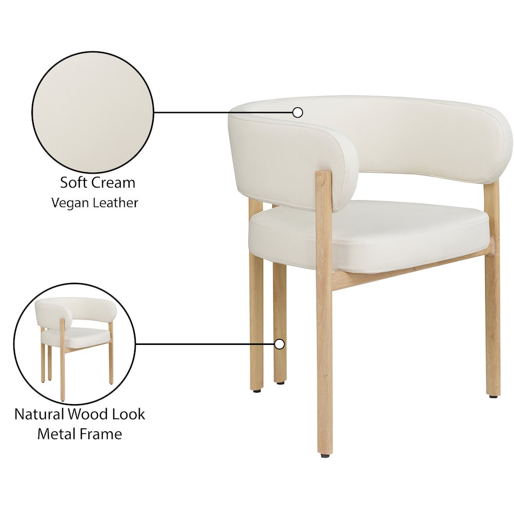Gideon Cream Vegan Leather Dining Chair, Set of 2