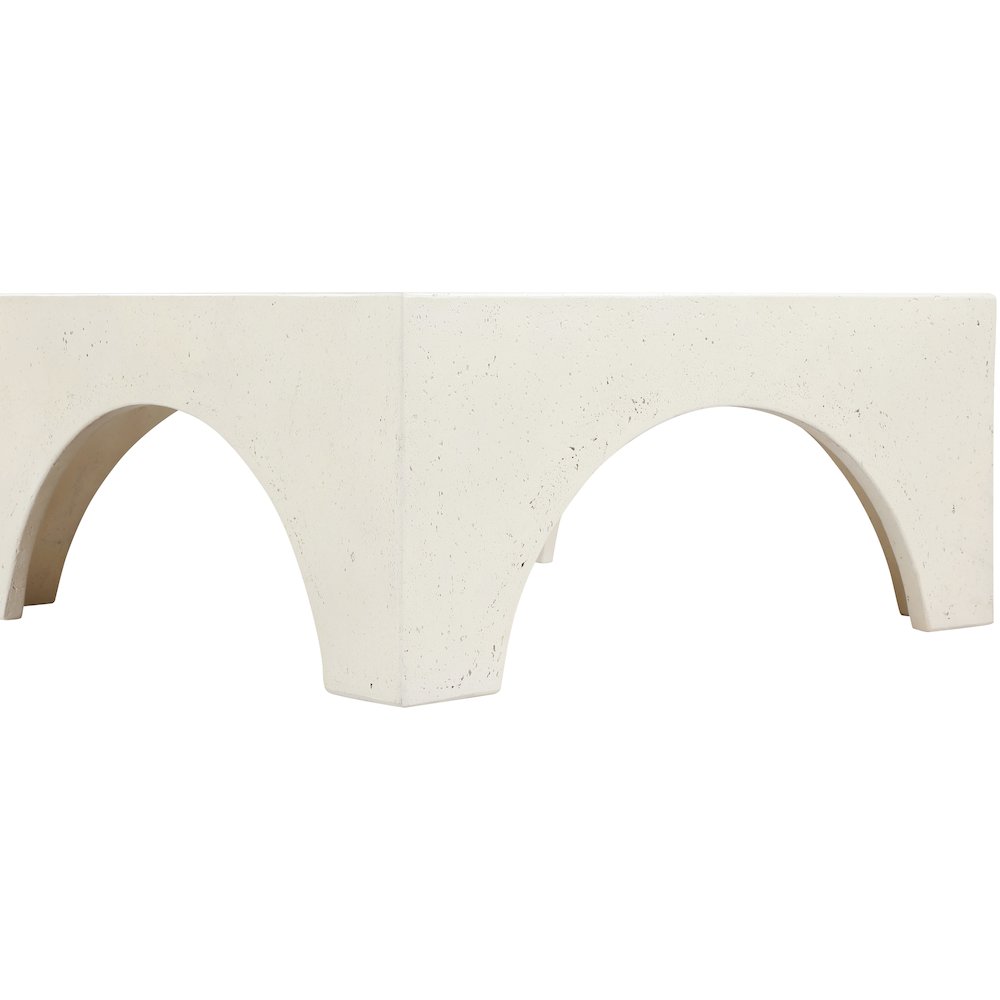 Renza Cream Concrete And Fiberglass Indoor / Outdoor Coffee Table