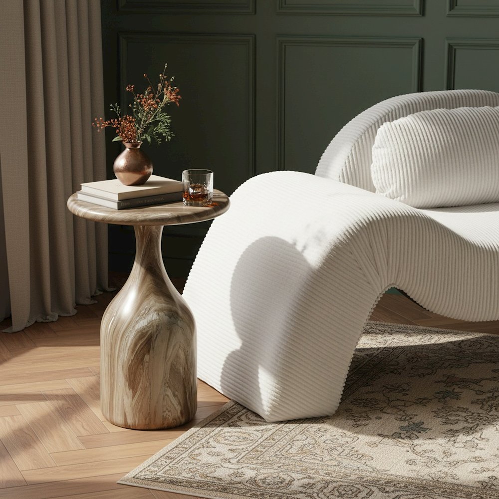 Savona Beige Concrete Indoor/Outdoor End Table