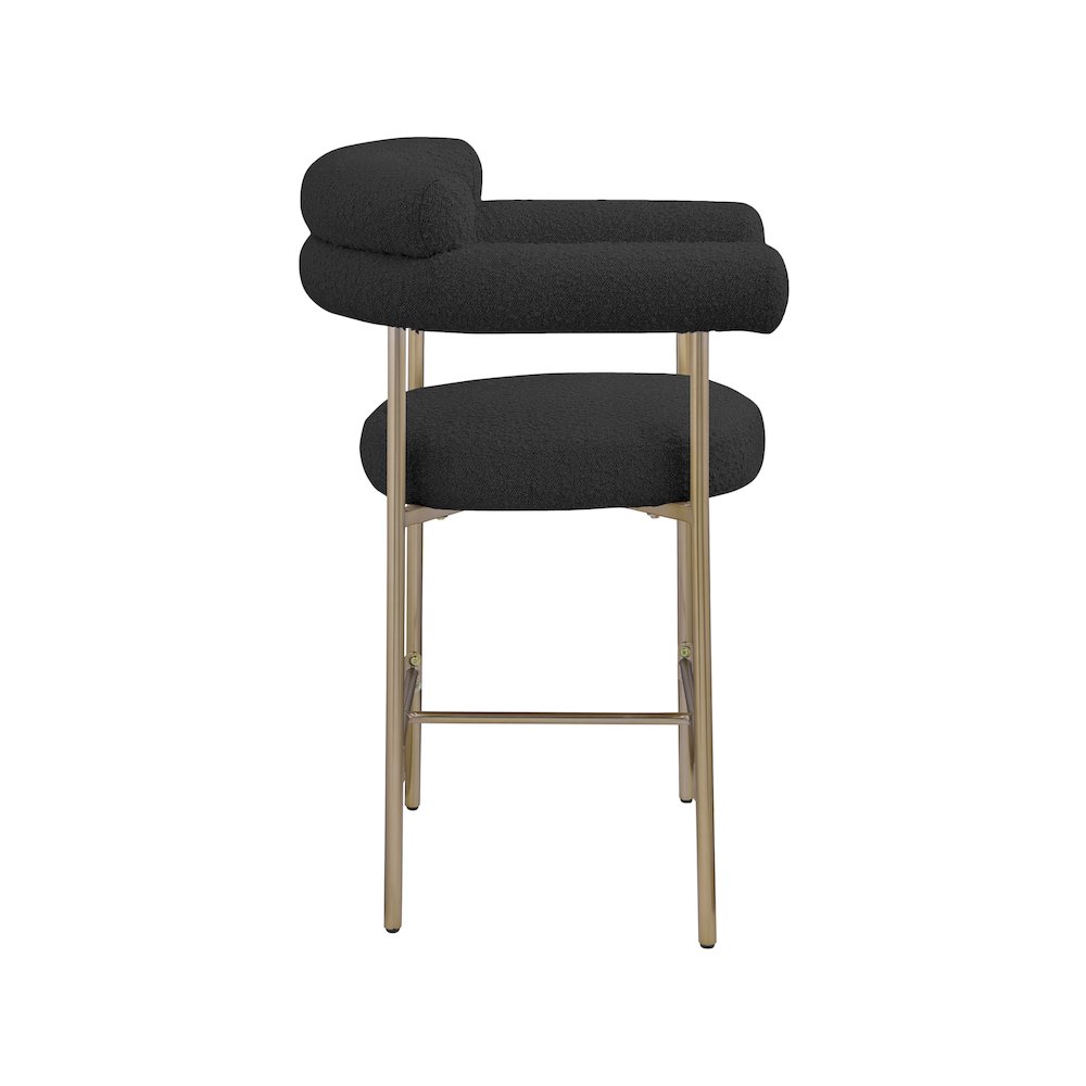 Blake Black Boucle Fabric Counter Stool, Set of 2