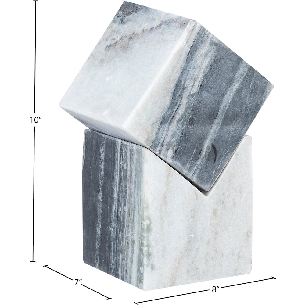 Quad Panda Marble Decorative Cube