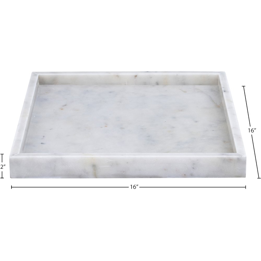 Barletta White Square Marble Tray