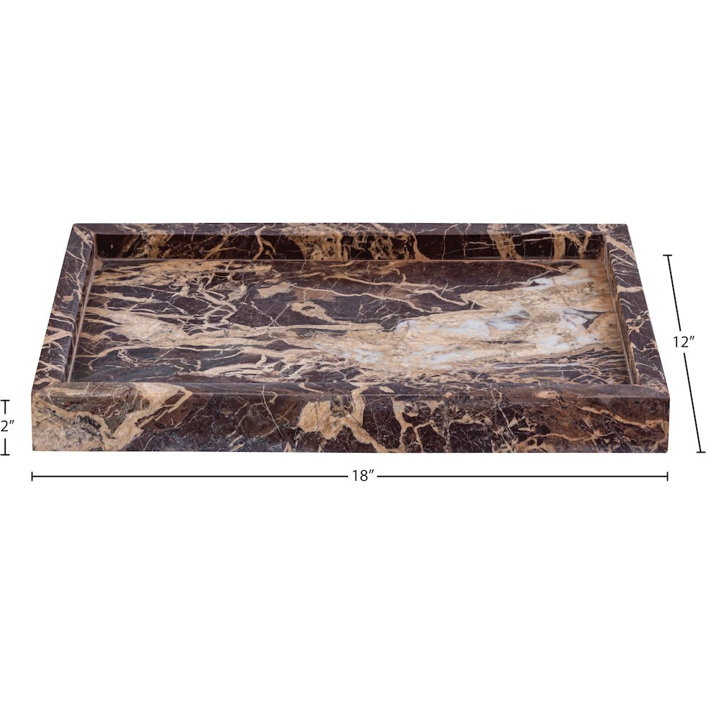 Barletta Cherry Rectangular Marble Tray
