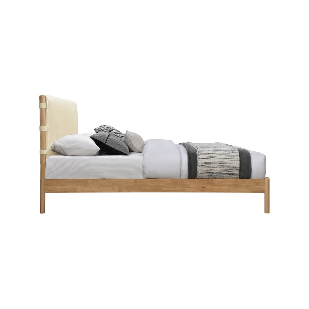 Asher Cream Vegan Leather King Bed