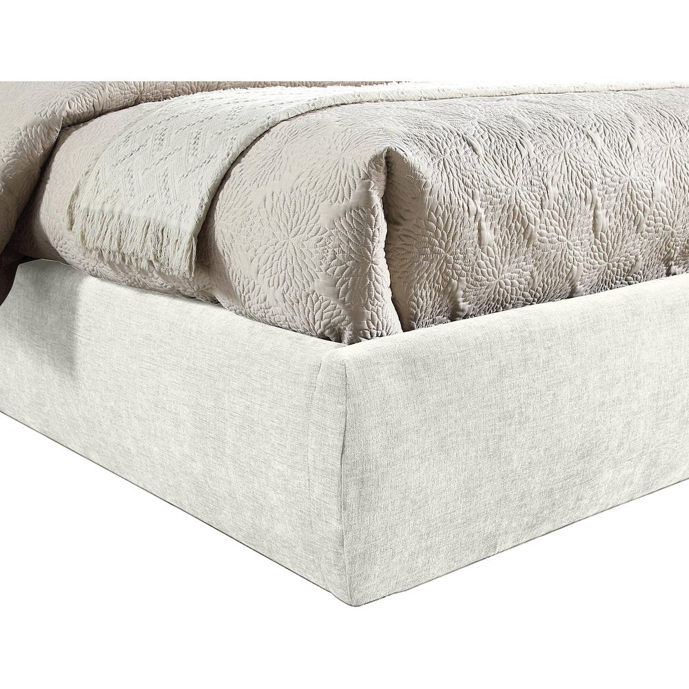 Adam Cream Chenille Fabric Full Bed