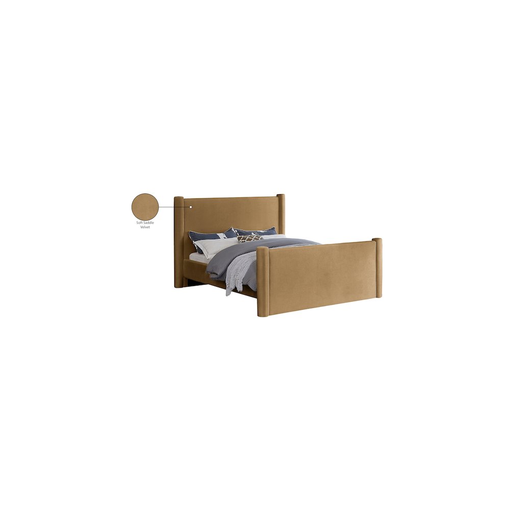 Elias Saddle Velvet King Bed