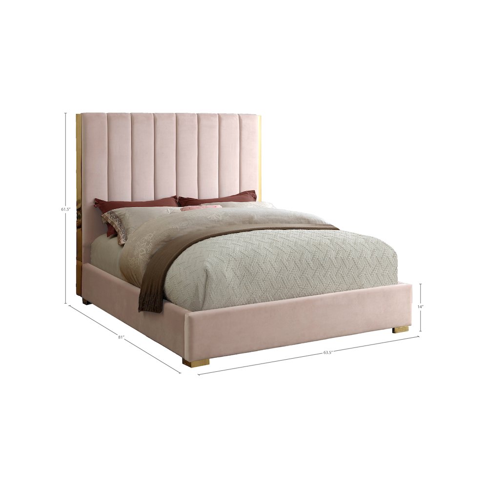 Becca Pink Velvet Full Bed