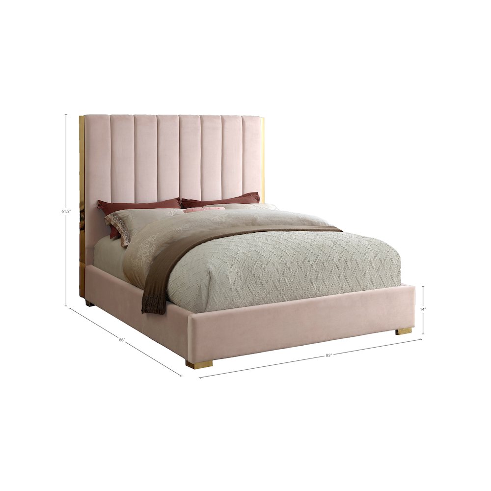 Becca Pink Velvet King Bed