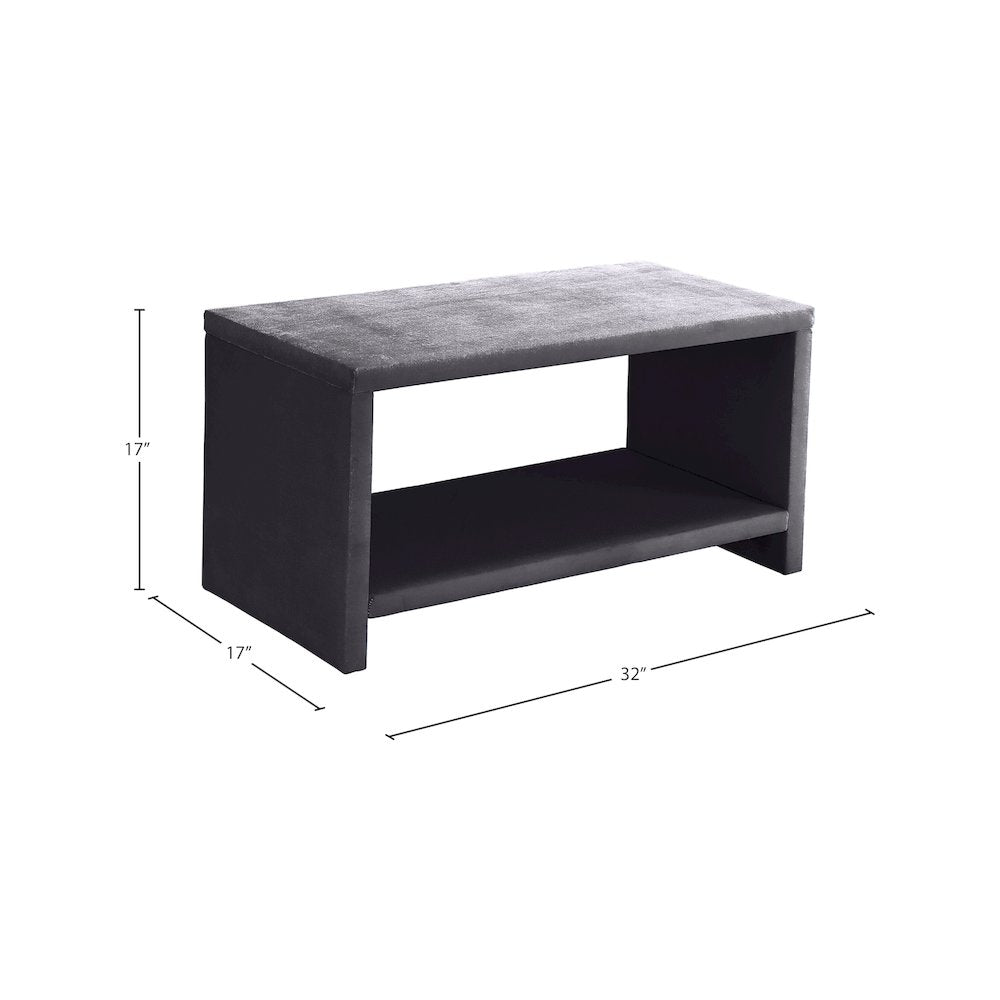 Cleo Grey Velvet Night Stand