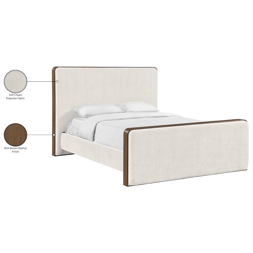 Dalton Cream Fabric Upholstered Full Bed (3 Boxes)