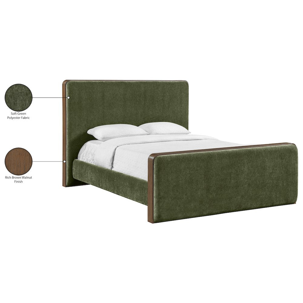 Dalton Green Fabric Upholstered Full Bed (3 Boxes)