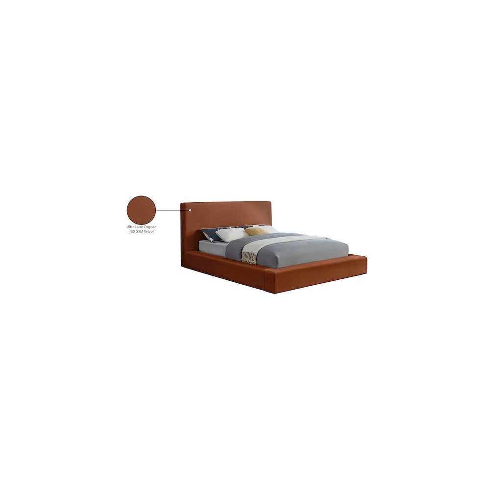 Dorian Cognac Velvet Full Bed