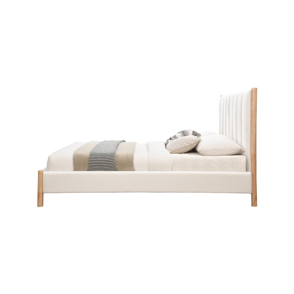 Kona Cream Polyester Fabric Queen Bed