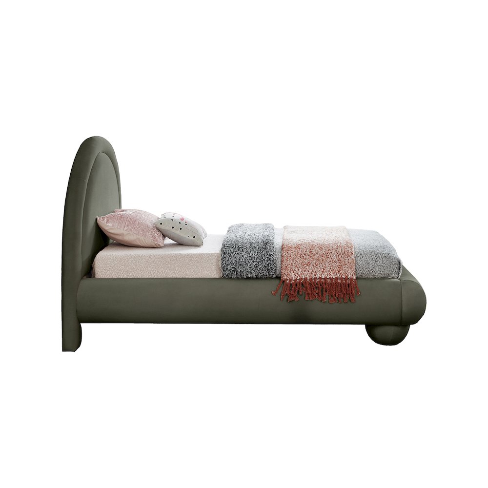 Madrid Green Velvet Twin Bed