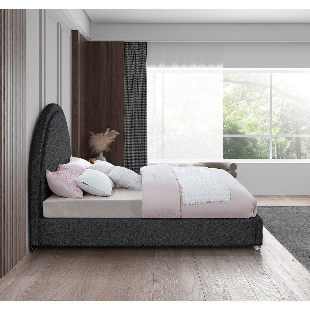 Milo Black Fabric King Bed
