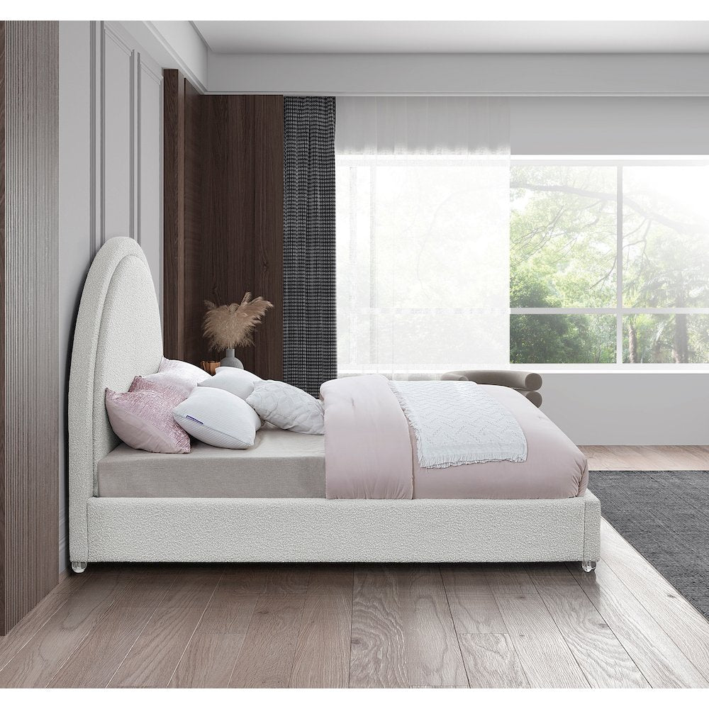 Milo Cream Fabric King Bed