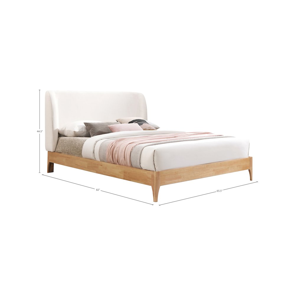 Ventura Cream Polyester Fabric Queen Bed