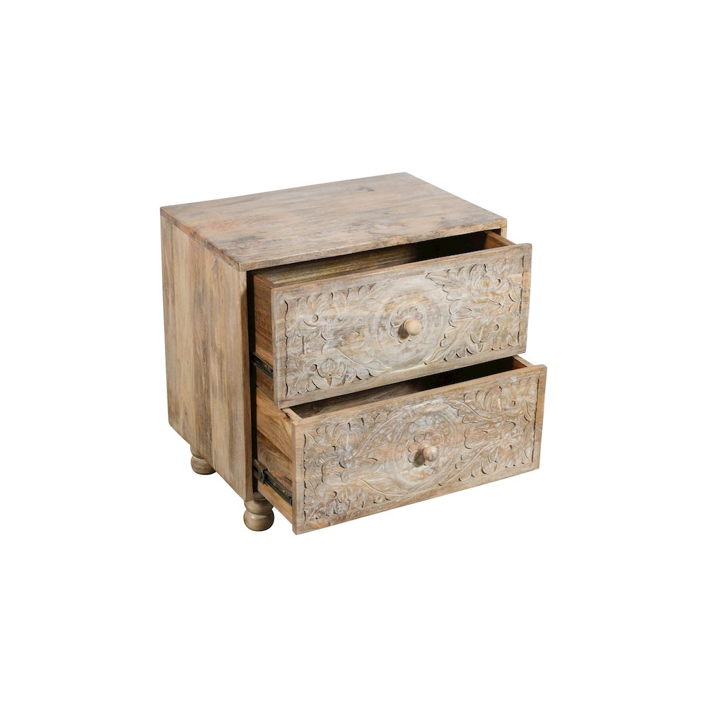 Cory 2-Drawer Nightstand in Natural