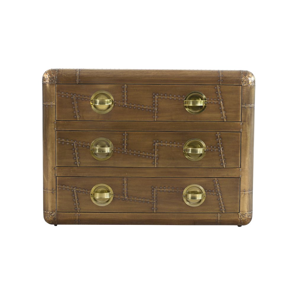 Pilot 3-Drawer Chest in Brass