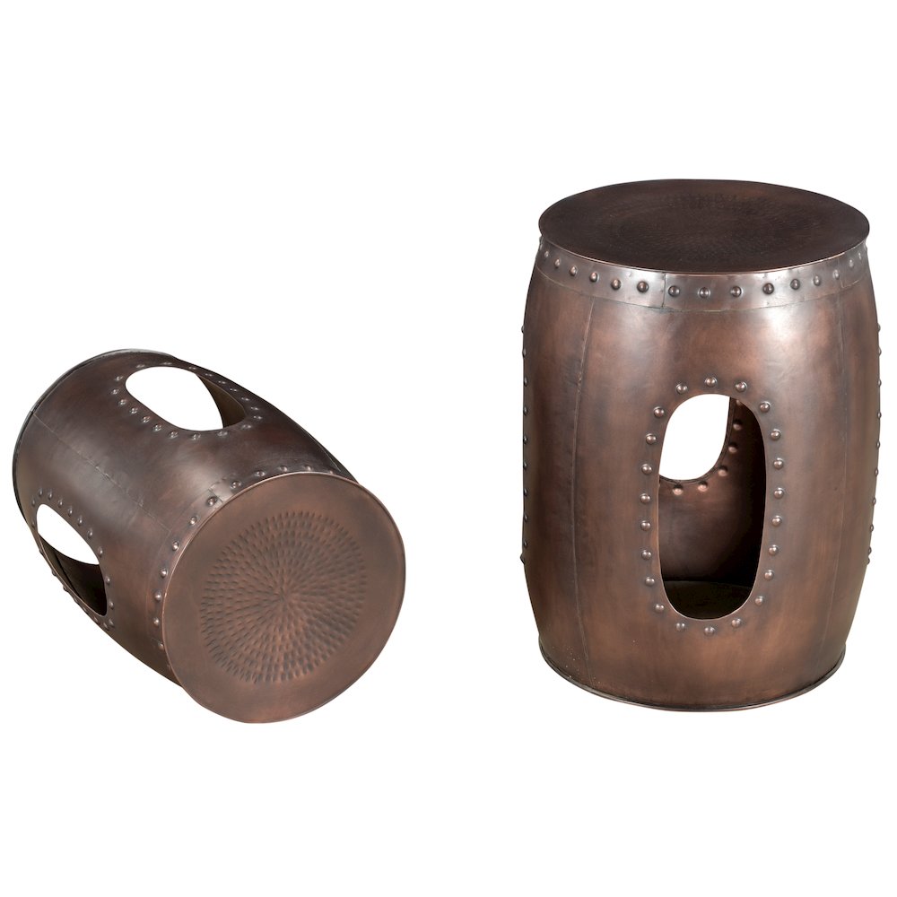 Redondo Baton 2-Piece Occasional Table Set in Copper
