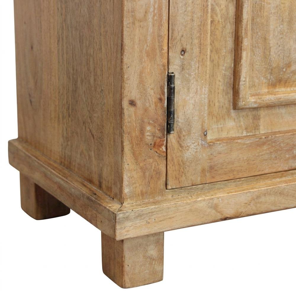 Solid Mango Wood Farmhouse Buffet Cabinet with 2-Door Storage Cabinet, Natural