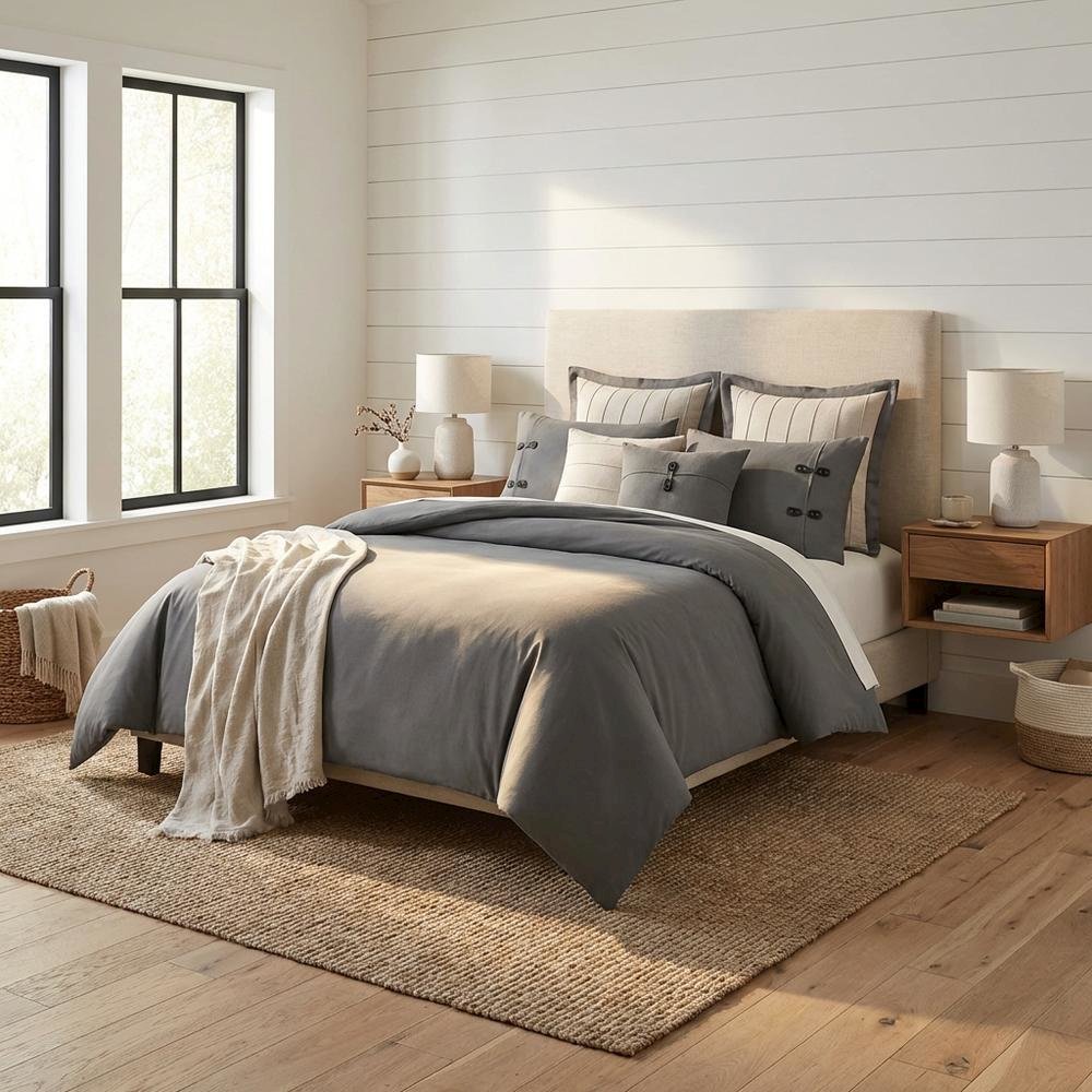 Fusion 8-Piece King Duvet Set - Gray