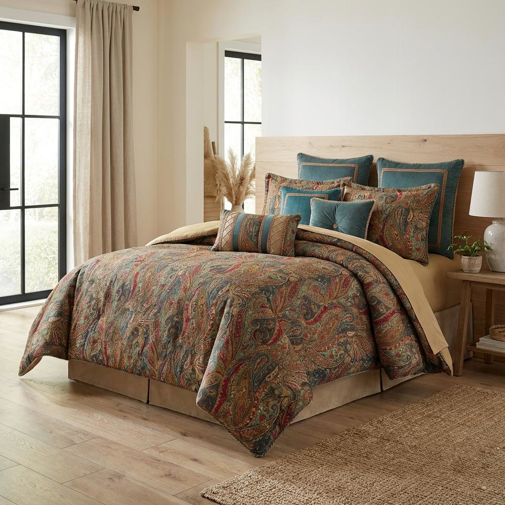 Seville 9-Piece Queen Comforter Set - Honey